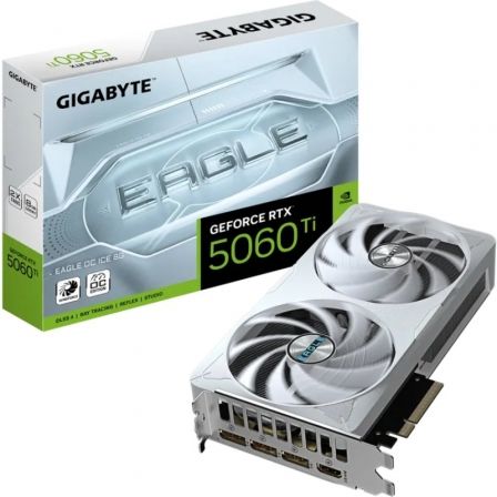 Gigabyte GeForce RTX 5060 Ti EAGLE OC ICE 8G GDDR7 Blanco Gigabyte GeForce RTX 5060 Ti EAGLE OC ICE 8G GDDR7 Blanco